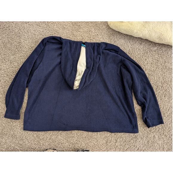 It's Happy Bunny "I Just Realized, I Don't Care" Hoodie Sweater Blue 4X Fleece - Picture 5 of 5